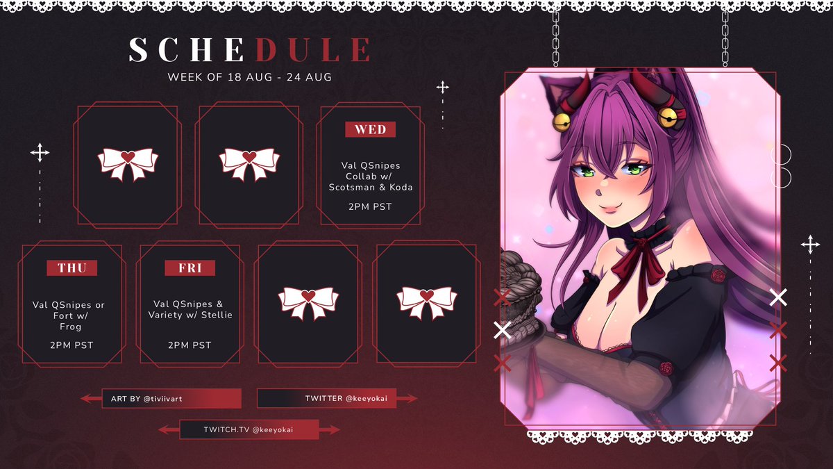 Streams for Aug 18th-24th🖤