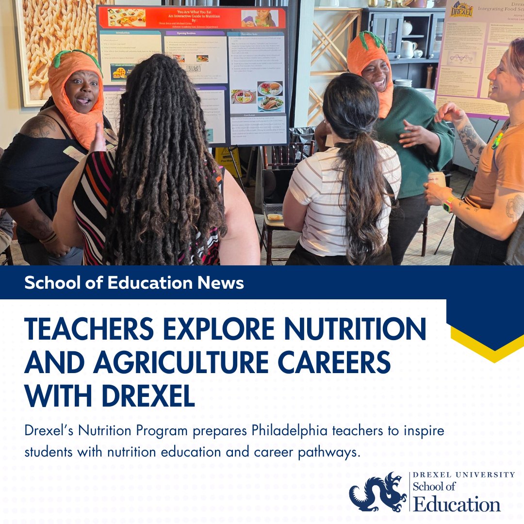 This summer, teachers from across Philadelphia learned about careers in agriculture and the importance of nutrition. With support from the USDA, Drexel’s program equips them with tools to inspire healthy habits and future careers.

🔗: drexel.edu/soe/about/News…

#ExperienceDrexel