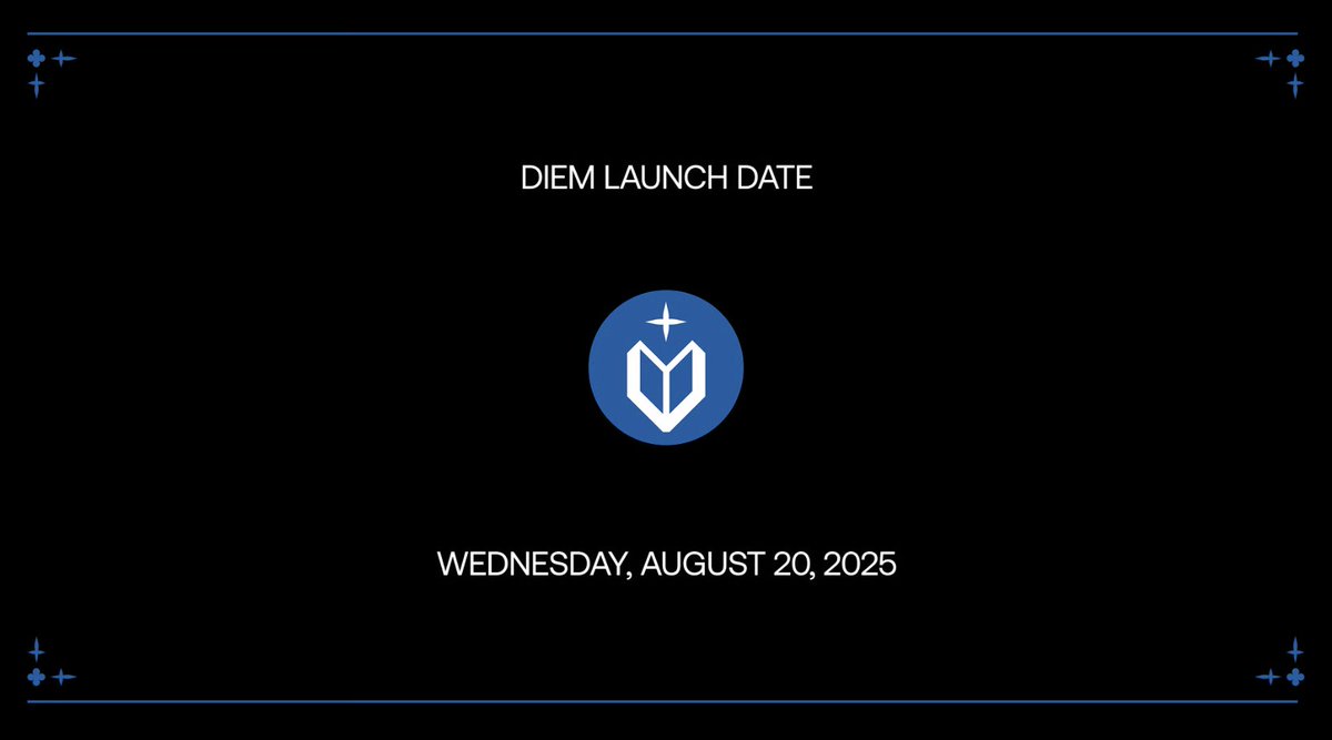 🧵Nerding out on $DIEM valuation...

$VVV and $DIEM form what I believe is a novel token mechanism: a range-bound asset (DIEM) minted from and melting back into an underlying non-range-bound token (VVV)

$VVV's price can go anywhere, but $DIEM's should not; it should exist within