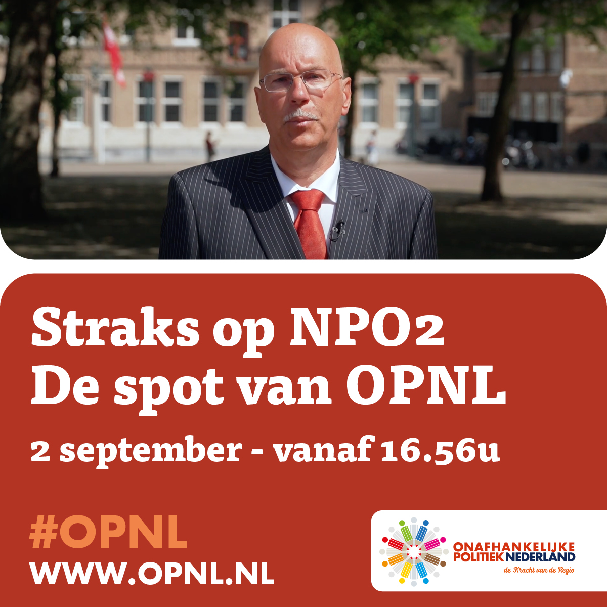 Straks op NPO2 vanaf 16.56 uur. De spot van OPNL tijdens de zendtijd voor politieke partijen #opnl