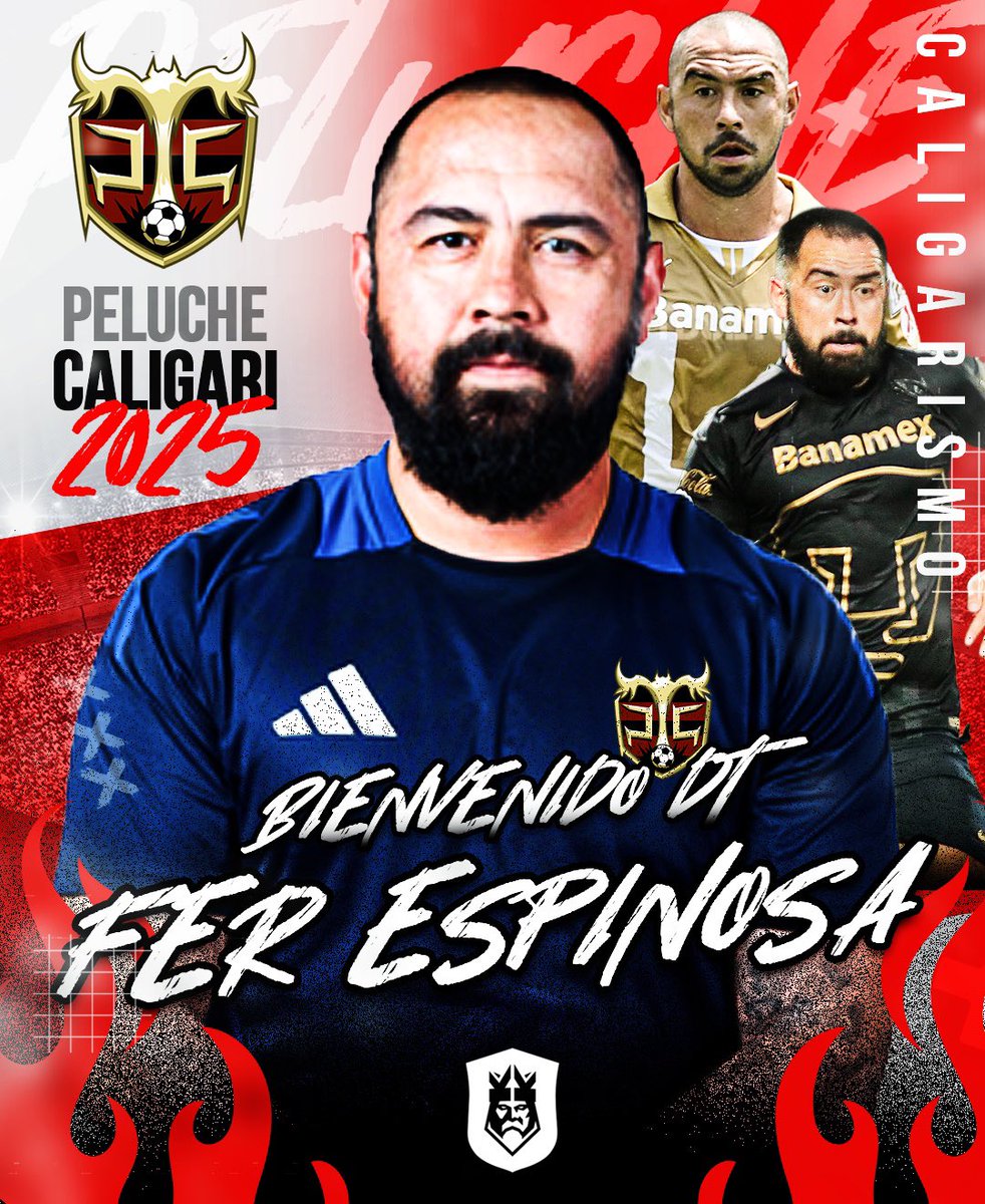 EL CALIARISMO TIENE NUEVO DT 🧸
#KingsLeague

➡️El Peluche Caligari ha hecho oficial la llega al banquillo de Fernando Espinoza como su nuevo Director Técnico.

➡️Llega tras dirigir a Galacticos del Caribe el torneo pasado.