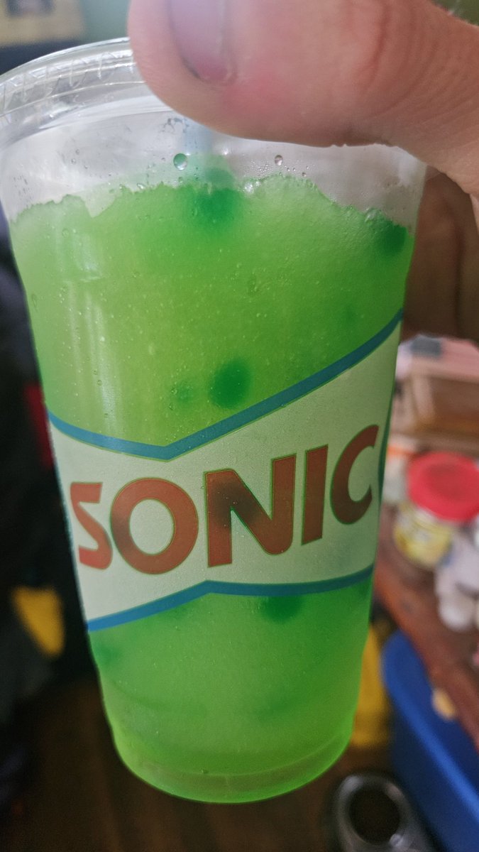 Trying the picklerita slush