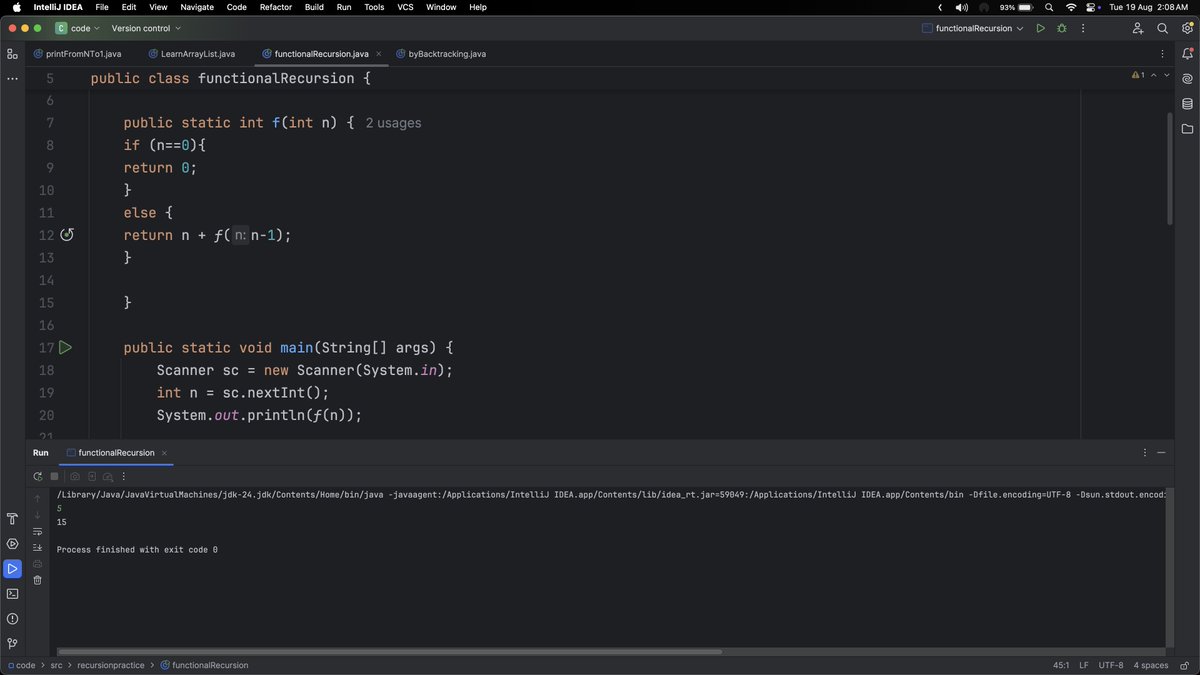 siddharth_code's tweet image. Currently learning the Collection Framework in Java — finding it both powerful and practical. Alongside, revisited recursion in its parametric and functional forms. Excited to apply these in real-world coding scenarios! #CodingJourney #Java