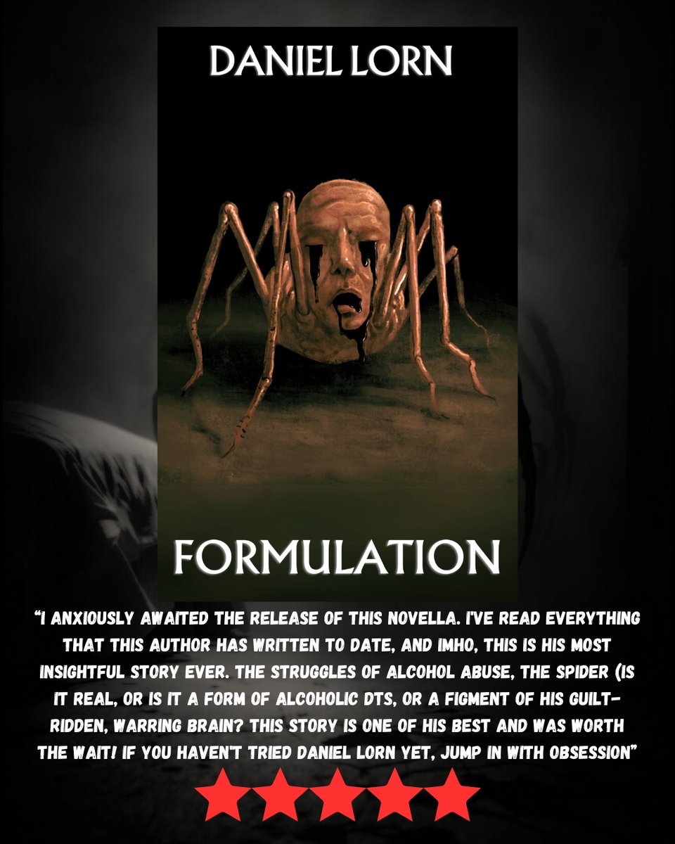 Daniel Lorn🍷🧛🩸 (@daniel_lorn) on Twitter photo FORMULATION is creeping closer to being my best-selling story this year!
If you are searching for a dark, twisted psychological horror to make your skin crawl, look no further! 
🕷️ daniellornhorror.co.uk/gallery 🕸️ FORMULATION is creeping closer to being my best-selling story this year!
If you are searching for a dark, twisted psychological horror to make your skin crawl, look no further! 
🕷️ daniellornhorror.co.uk/gallery 🕸️