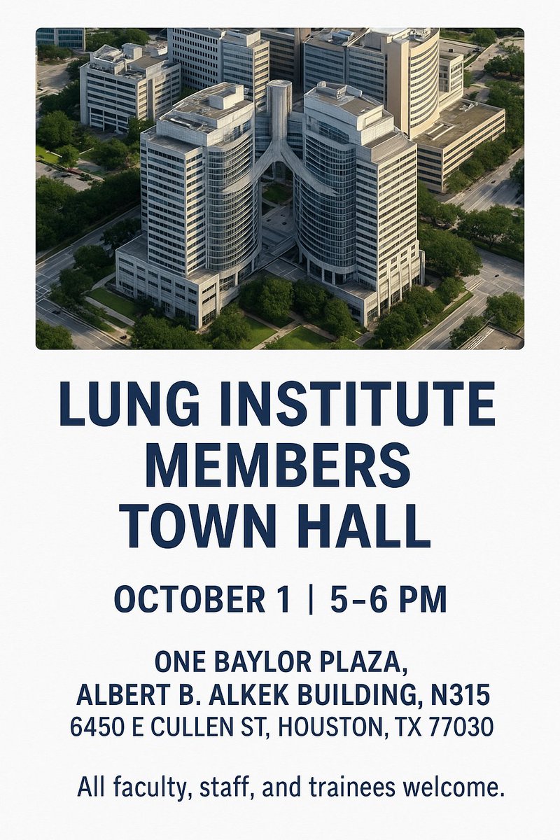October 1 – Lung Institute Members Town Hall