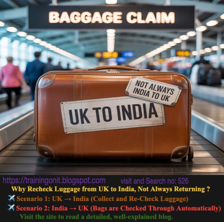 ✈️ Traveling from UK to India? Wondering why you need to collect &amp; re-check luggage, but not on the return trip? 🤔
👉 Find out why in this detailed blog:
🔗 trainingonit.blogspot.com/2025/08/why-yo…

#TravelTips #IndiaTravel #UKtoIndia #AirTravel #ConnectingFlights #Luggage #Customs #AirportTips