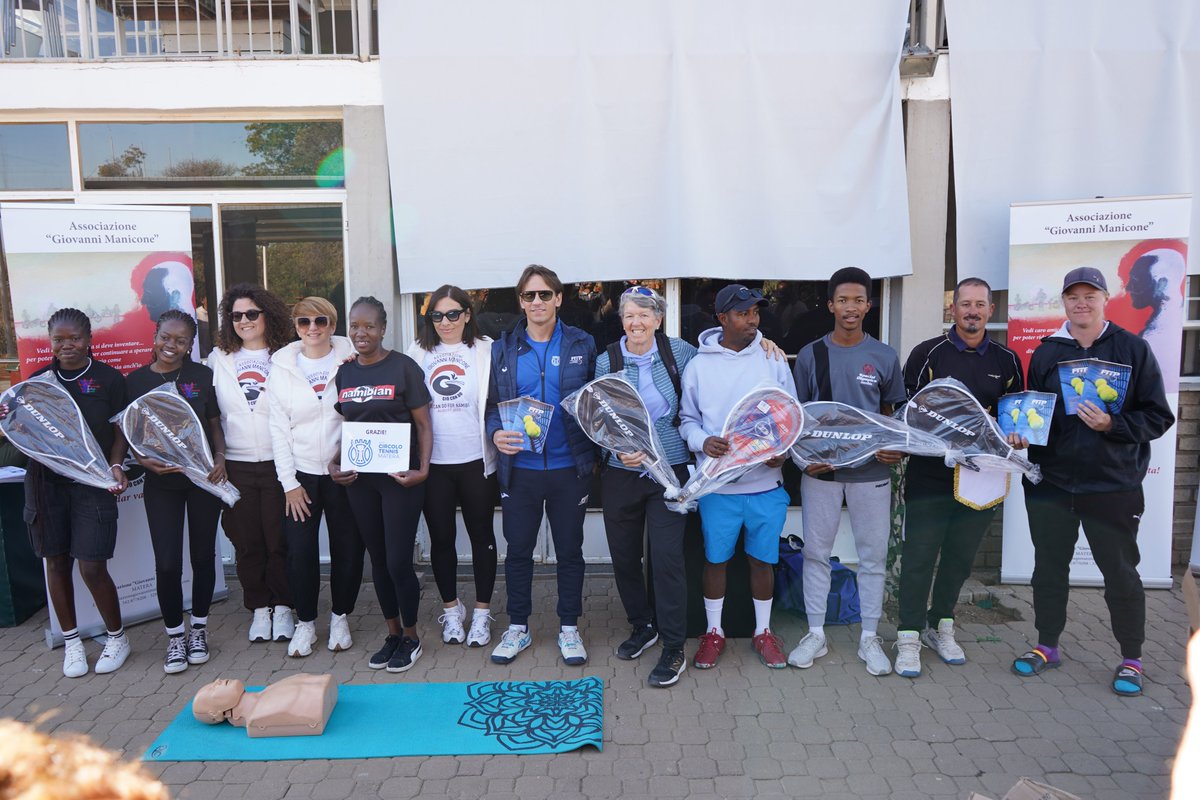 SonNamibia's tweet photo. Grazie 🇮🇹 to Associazione Giovanni Manicone &amp; Ascent Foundation Namibia for donations, a First-Aid workshop &amp; friendly games with local orgs at SON. Our Namibian partners are excited &amp; grateful for your support! 🙌
#SpecialOlympicsNamibia #InclusionRevolution https://t.co/1s67jcK78W