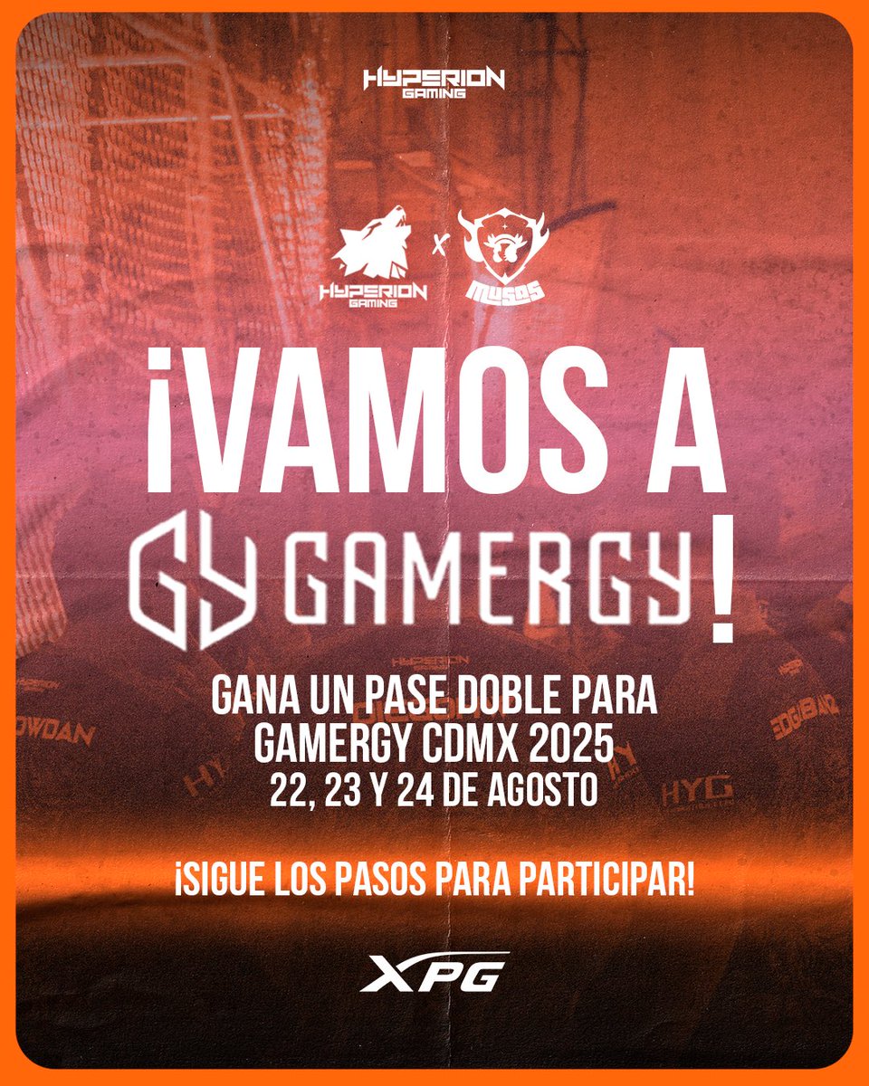 HYPERION GAMING (@hyperiongg_) on Twitter photo 🎁 TE INVITAMOS A LA GAMERGY🐺
Participa para ganar 1 PASE DOBLE para los 3 DÍAS en Gamergy CDMX 2025 🙌
✅ Sigue a <a href="/hyperiongg_/">HYPERION GAMING</a> y <a href="/musasesportsfem/">MUSAS Esports Femenil Universitario</a>.
✅ Dale like y RT a esta publicación.
✅ Menciona a tu amigo.
📅 El miércoles 20 anunciaremos al ganador!
#GoHYG🐺 #XPG 🎁 TE INVITAMOS A LA GAMERGY🐺
Participa para ganar 1 PASE DOBLE para los 3 DÍAS en Gamergy CDMX 2025 🙌
✅ Sigue a <a href="/hyperiongg_/">HYPERION GAMING</a> y <a href="/musasesportsfem/">MUSAS Esports Femenil Universitario</a>.
✅ Dale like y RT a esta publicación.
✅ Menciona a tu amigo.
📅 El miércoles 20 anunciaremos al ganador!
#GoHYG🐺 #XPG