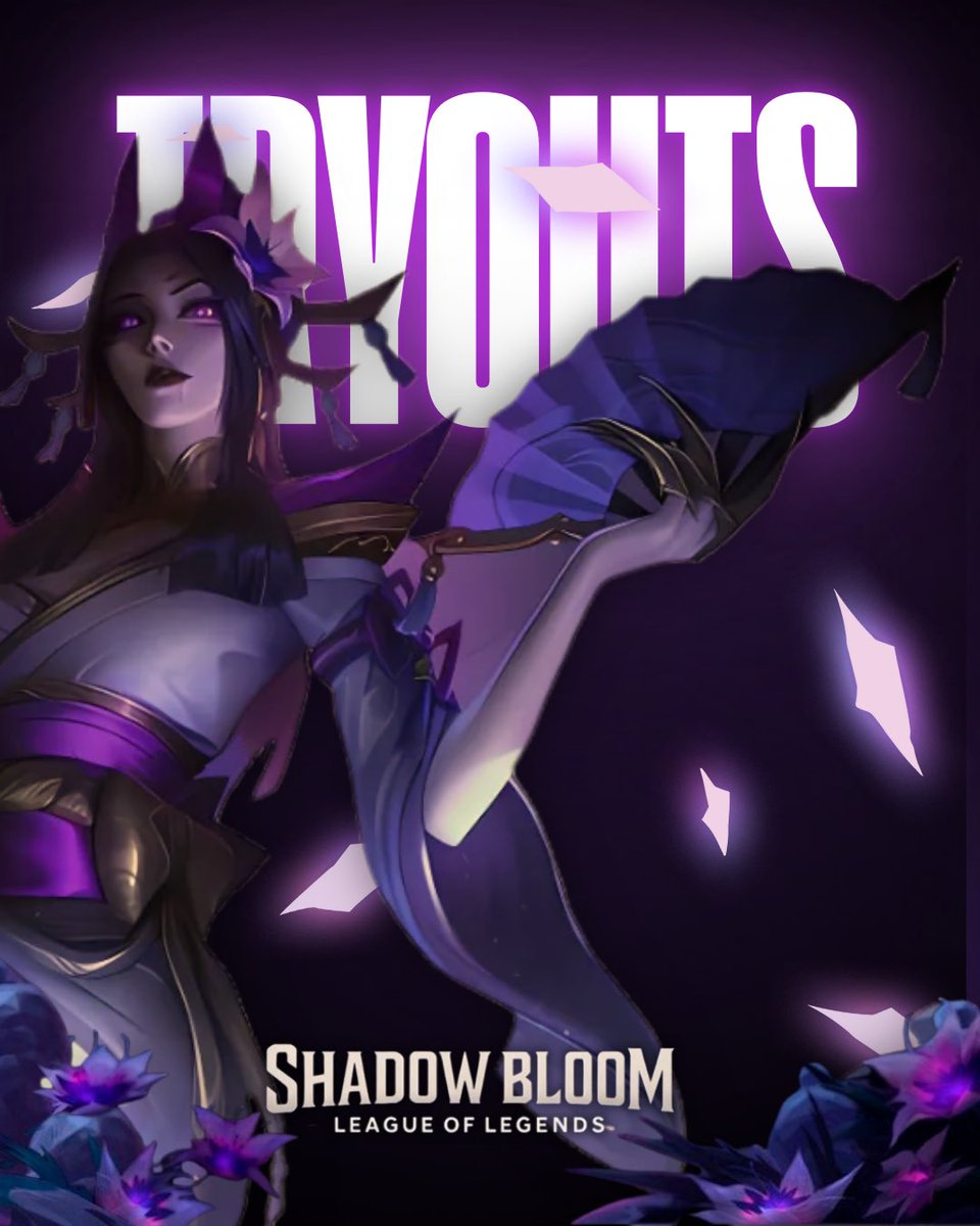 La oscuridad florece…
Seguimos en búsqueda de jugadoras.
¿Serás tú la próxima en levantarte con nosotras?

Posiciones abiertas: Top – Mid – Supp.
🔮 Requisitos: Diamante+, compromiso y constancia.
💰 Pagos mensuales.

💌 Postúlate vía DM.
🌑 From darkness, we rise.
#Tryouts #Lol