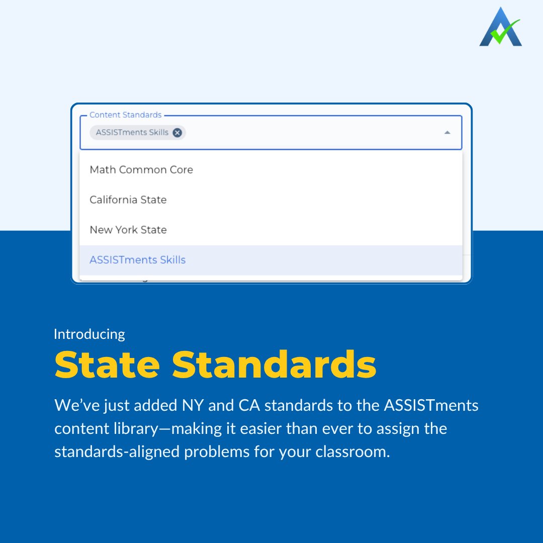 200,000+ problems. Now with state standards.

ASSISTments just made finding aligned content easier than ever.

Update your preferences to start assigning with confidence 👉 bit.ly/4lMkKJb