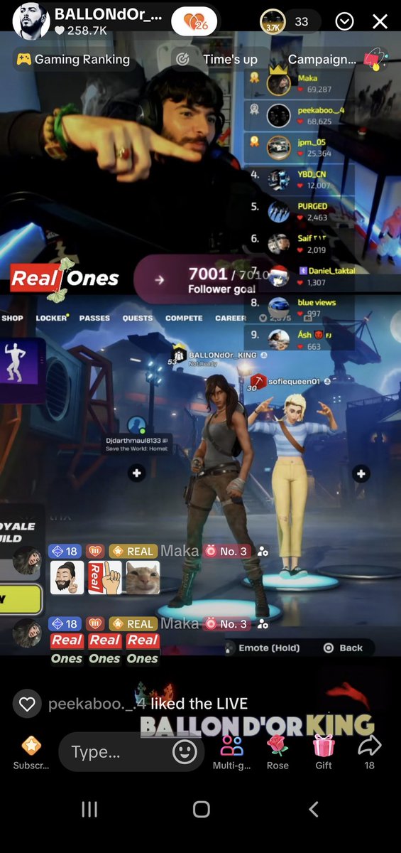 Maka__187's tweet photo. MORE SNAPS FROM LAST WEEK/WEEKEND INCREDIBLE LIVE STREAM! 🥵 WE THANK ALL THE REALONES 🫡 FOR JOINING AND SUPPORTING THE REAL ONES COMMUNITY 🫶🏼 HITTING TARGETS THAT WE MAXED IT OUT! 👊🏽🥷❤️‍🔥 @ballondor_king  @Fortnite @tiktok #stw #maxpowerlevel #platinum #145.27 #heroofthestorm https://t.co/uHm6pGMBnk