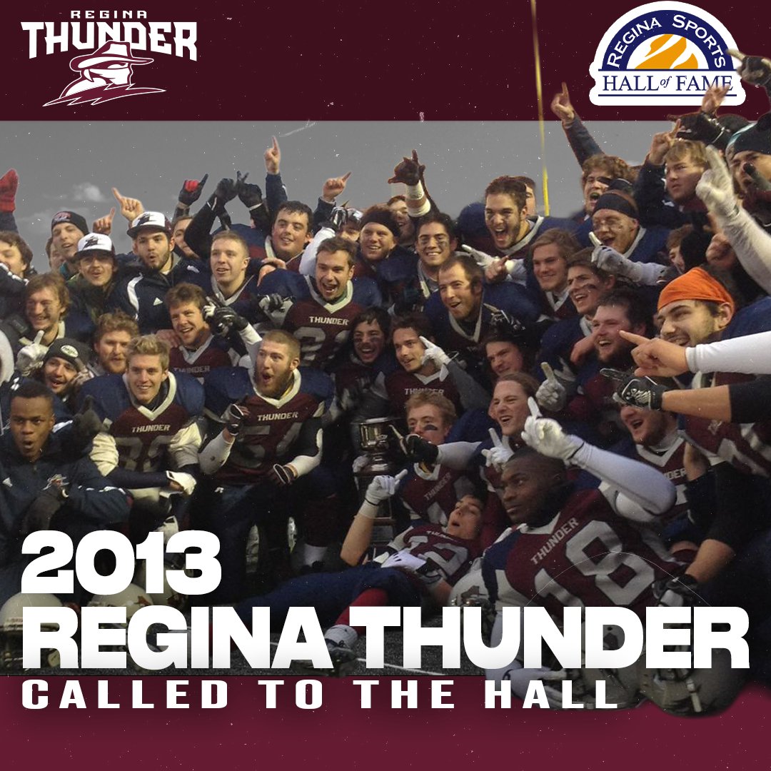 reginathunder's tweet image. The Regina Thunder are honoured to have the 2013 CJFL Champion Regina Thunder as a part of the 2025 Regina Sports Hall of Fame Class. 

We look forward to the ceremony on October 9th where the team will officially be inducted in to the Hall.
