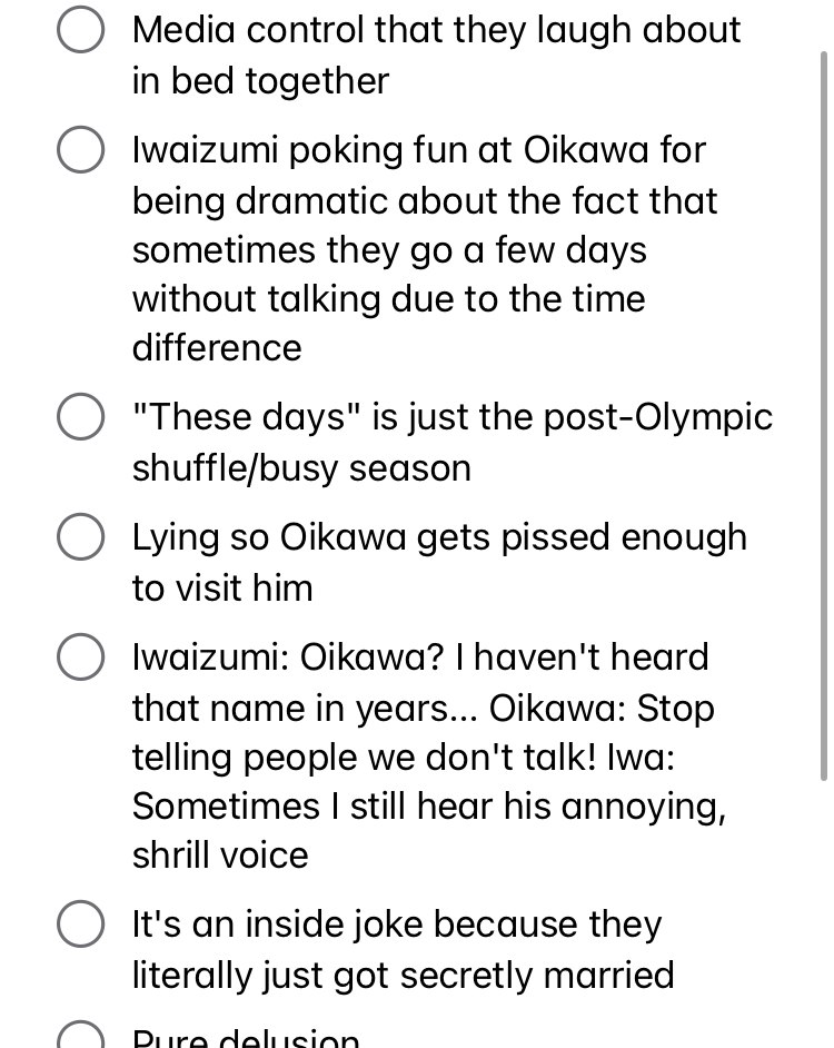 petricorah's tweet image. It's ok yall i have at least five different explain aways for this AKA how #iwaoi can still win