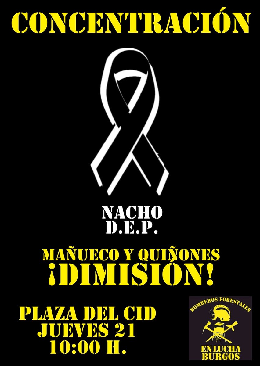 Para el jueves a las 10horas los Bomberos Forestales convocan una concentración en la Plaza del Cid
#burgossinincineradora 
#bomberosburgos 
#bomberosforestales 
#castillayleón #burgos