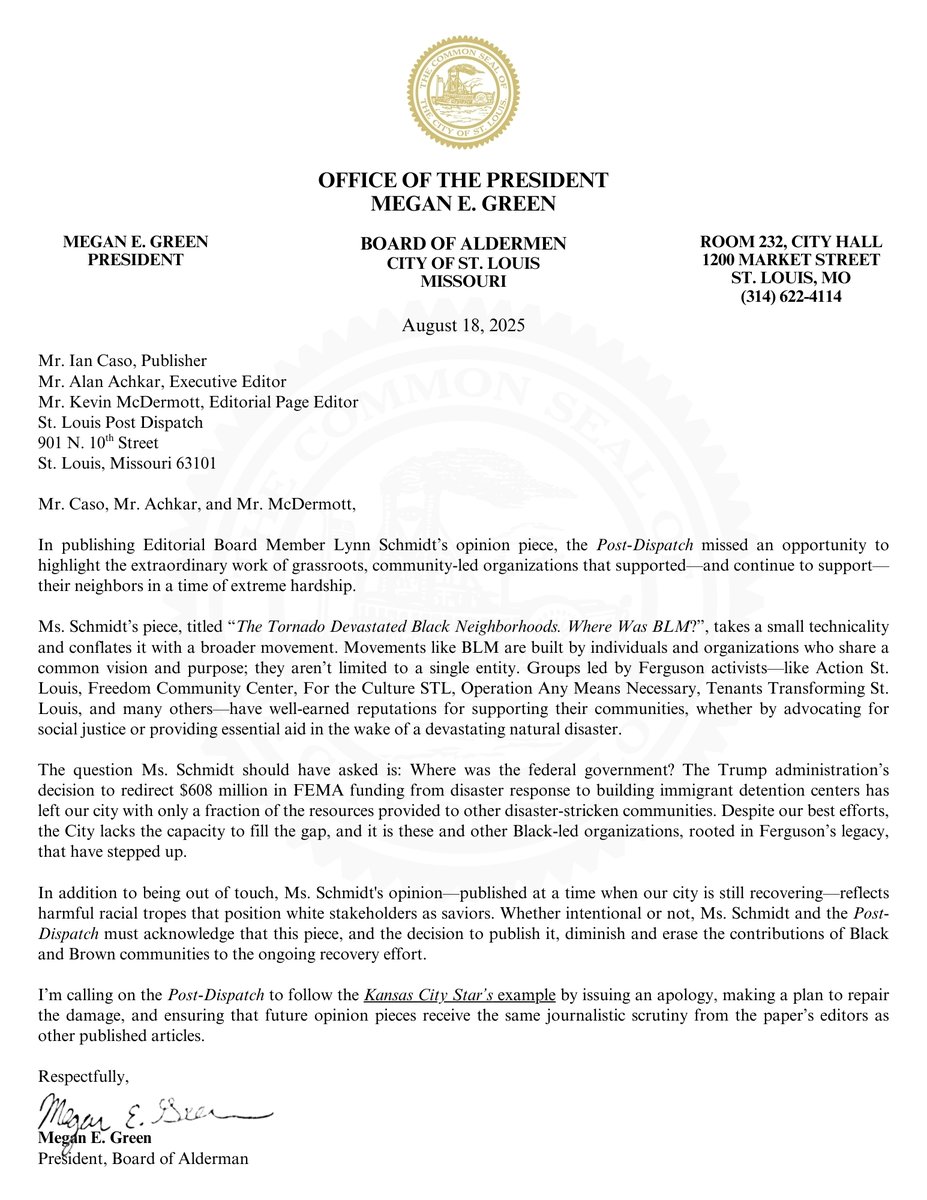 President Megan E. Green tweet media