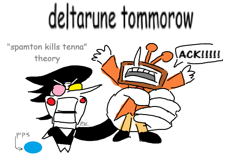 Spamton strangling Tenna doodle before chapter 3 dropped 😭