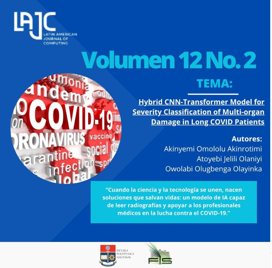 lajcepn's tweet photo. 🤖🩻 ¿Sabías que un modelo de inteligencia artificial puede diagnosticar la gravedad del COVID-19 en radiografías de tórax con un 88 % de precisión?

Lee el artículo completo en: https://t.co/4Z00F5g3lC

#covi̇d19 #ia #diagnósticointeligente #cienciaecuador #LAJC #epn #lafis https://t.co/GZaQHj5EWU
