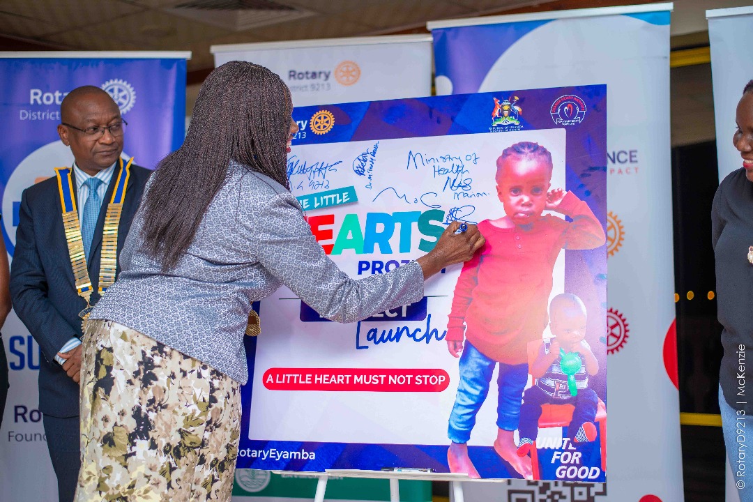 The signatures ✍🏿 are in, the vision is alive! ✅
With the launch done, it's all systems go 🚦🚥🚦 for the little hearts. 
A future of impact begins today. 
Professor Moses Galukande a renown surgeon 😷 did call upon all Rotarians to help in all ways they can.
The District