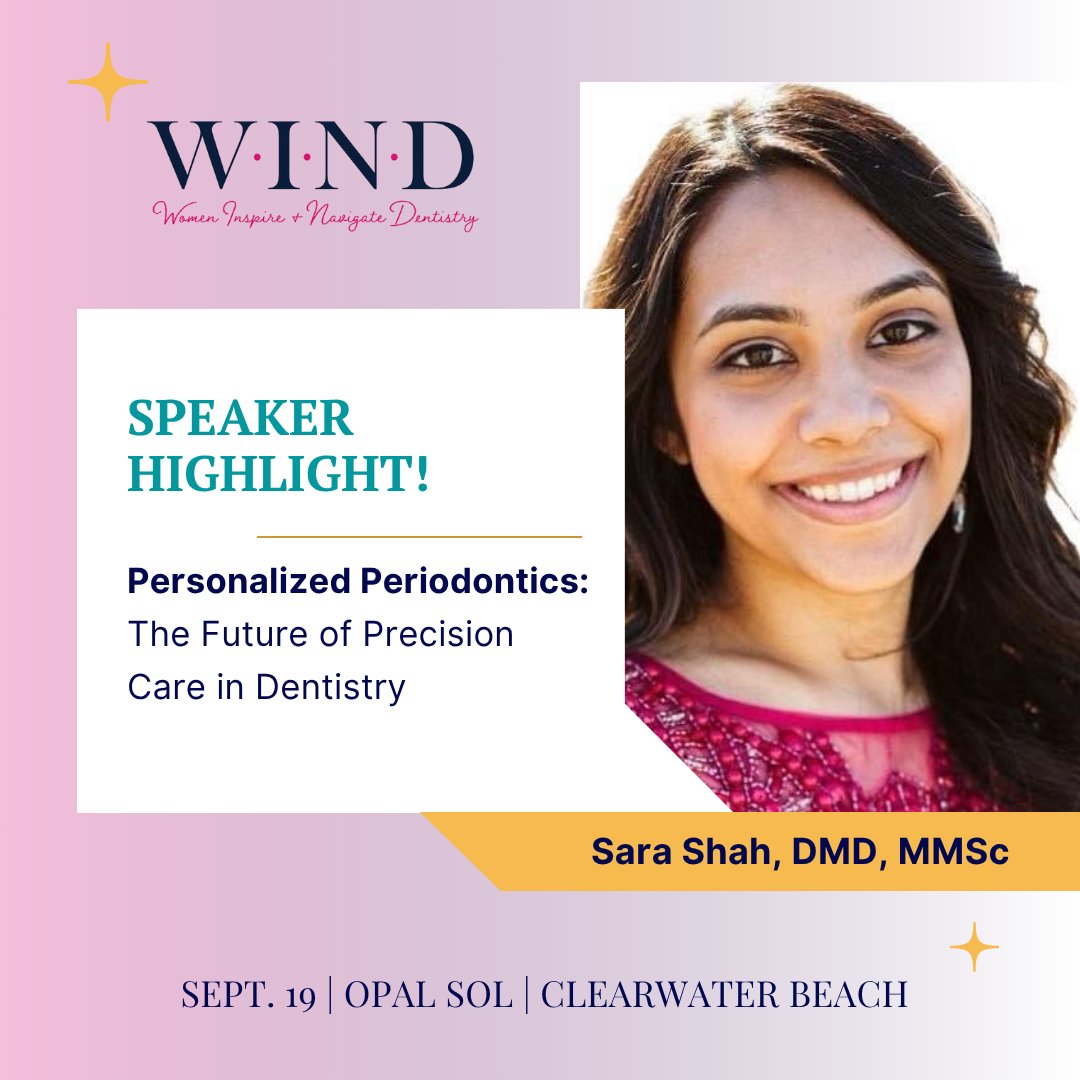 Get ready for Dr. Sara Shah's session being offered at WIND! From genetics to salivary biomarkers, discover how precision medicine is reshaping the way we diagnose, prevent, and treat periodontal disease. Register now at fdawind.com #WIND2025