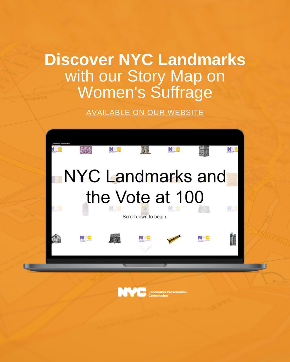 Today marks 105 years since the passage of the 19th amendment granting women the right to vote nationwide. Check out LPC’s interactive story map to learn more about women’s suffrage in NY through the lens of designated landmarks: on.nyc.gov/NYCLandmarksVo…