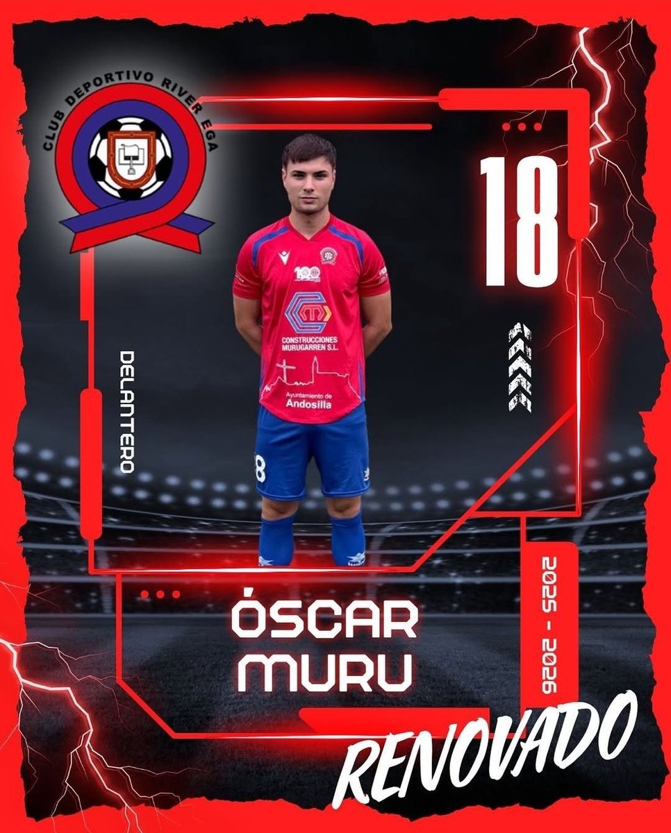 OFICIAL:
✅ Músculo y entrega.
🫡 Más madera para el ataque del <a href="/CDRiverEga1925/">@CDRiverEga</a> con la renovación de Óscar Murugarren. Uno de los jugadores de la plantilla con mayor ratio minutos/gol de la temporada pasada.
✍️ Gracias <a href="/oscar_muruu/">Oscarmuru</a>.