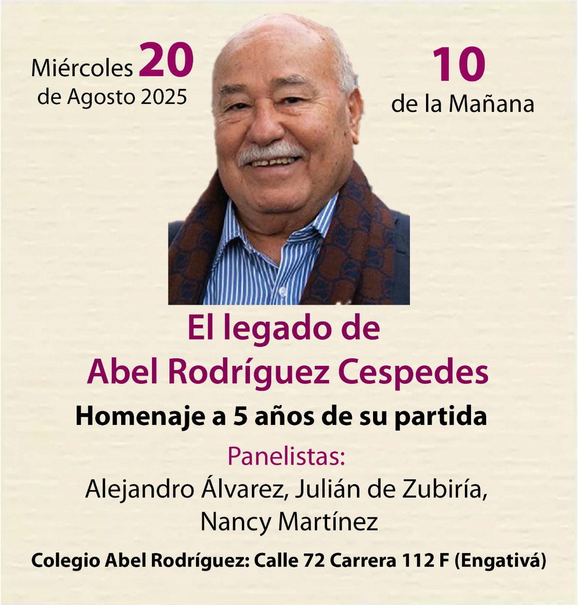 Este miércoles se cumplen 5 años de la partida de Abel Rodríguez C., amigo, educador e inspirador. La sociedad entera tiene que decirle gracias por dedicar su vida a garantizar para los niños el derecho a una educación de calidad y ayudar a construir una sociedad menos desigual.