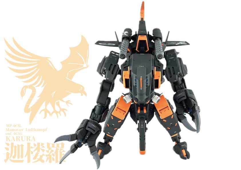 今日のカルラ　

KCFで好評でしたので
初回特典機体章デカール付き
限定数受注販売します！

猿駆零改XLカルラ
¥25,300
8/31-22:00より
販売ページや詳細は
出来次第ツリーにて公開していきます。

#オリジナルデザインメカ　
#ADFシリーズ