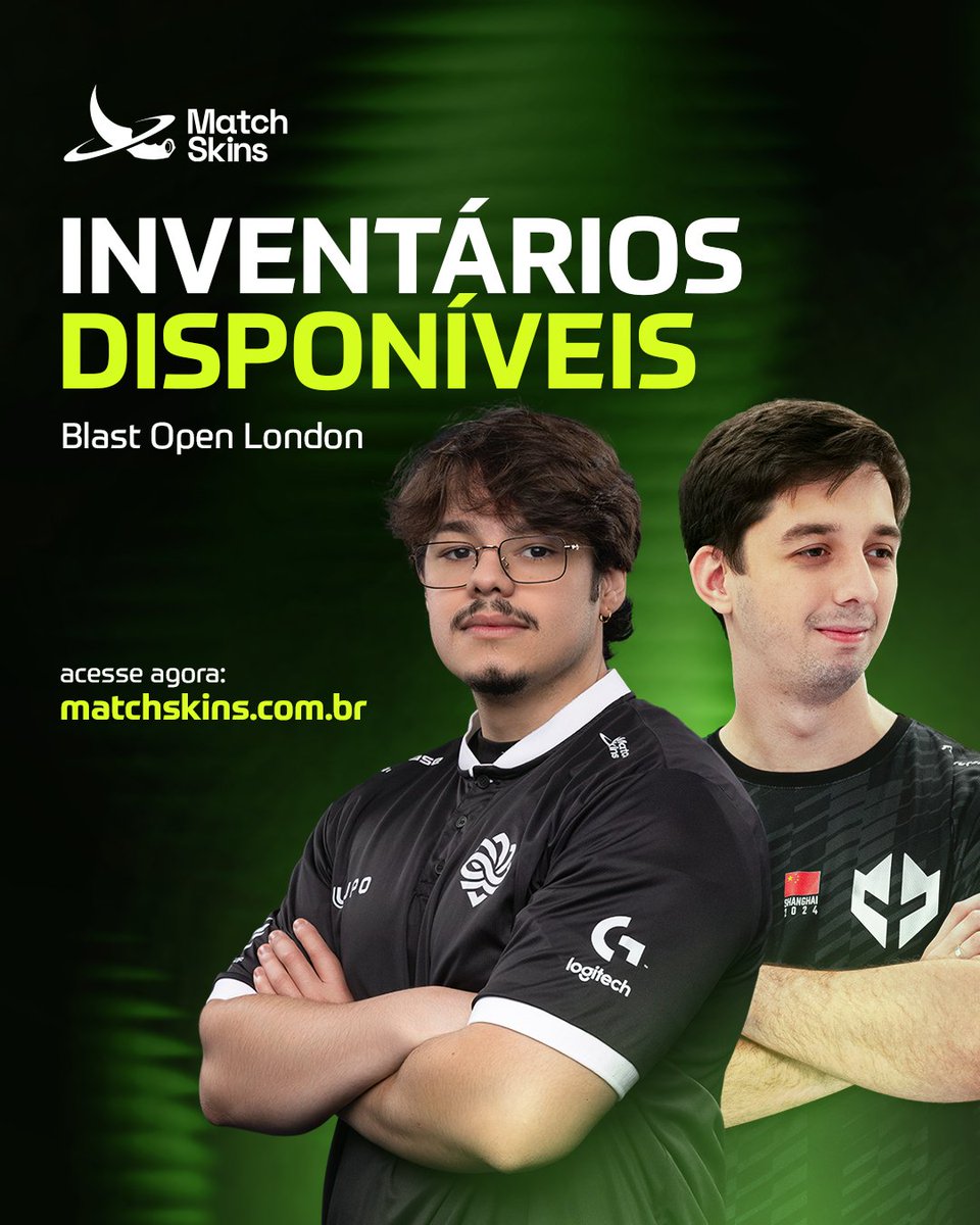 E TEMOS BRASIL NA BLAST OPEN LONDON! 🏴󠁧󠁢󠁥󠁮󠁧󠁿

Quer ter a sua skin em um campeonato tier S e ajudar o Brasil a avançar para os playoffs? 
Vem com a MatchSkins!

🔗 matchskins.com.br/pt-BR/tourname…