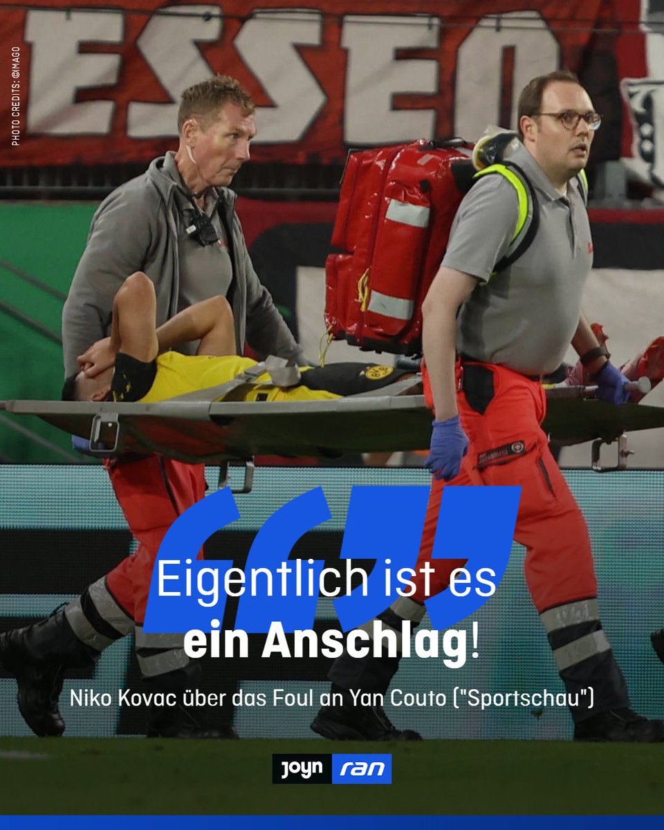 Schreckliche Bilder am Ende des Pokalspiels in Essen. Wir wünschen dem BVB-Star eine schnelle und gute Genesung! 🙏

#DFBPokal #BVB #BorussiaDortmund #YanCouto #Verletzung