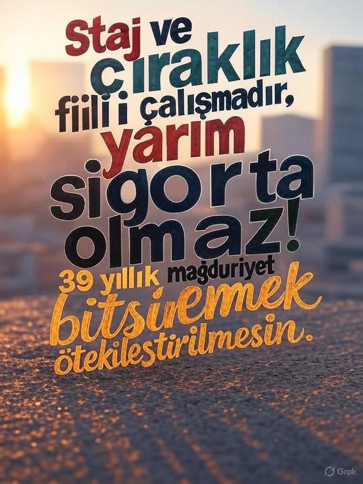 Unutulmasın ki:
Adalet, yarım bırakıldığında zulme dönüşür.

3308 Yasa Mağdurları 
#StajyerÇırakYarımSigortaylaMağdur