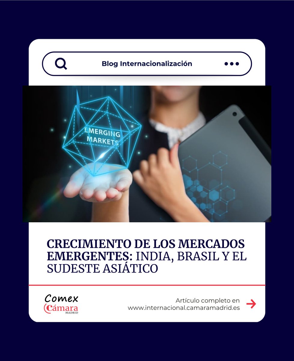 Expertos señalan que India, Brasil y el Sudeste Asiático se consolidan como destinos estratégicos para la #internacionalización de las empresas madrileñas 🌍  📢 ¿Quieres descubrir cómo aprovechar todo el potencial de estos mercados? n9.cl/hmuv3

#CámaraMadrid