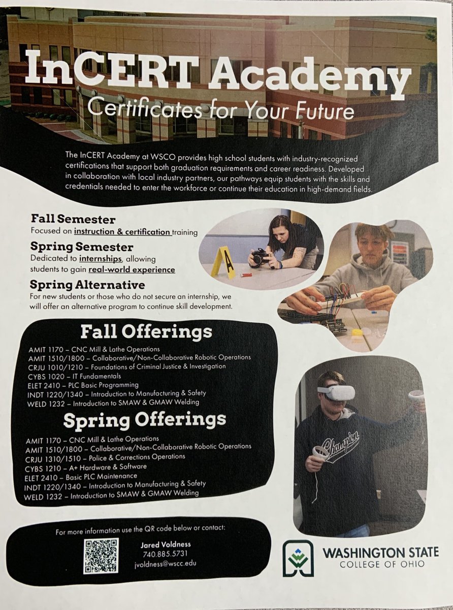 Jared Voldness (@jvold_stem) on Twitter photo Great evening at the Marietta High School Open House! ๐
The InCERT Academy @ WSCO helps students earn industry certs, gain hands-on experience, & prepare for careers in high-demand fields.
#InCERT #CareerReady #STEM #WorkforceDevelopment Great evening at the Marietta High School Open House! ๐
The InCERT Academy @ WSCO helps students earn industry certs, gain hands-on experience, & prepare for careers in high-demand fields.
#InCERT #CareerReady #STEM #WorkforceDevelopment