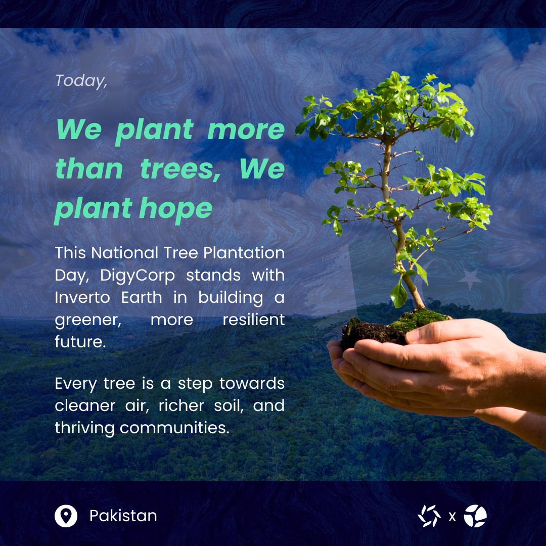 Today is National Tree Plantation Day in Pakistan — a reminder that planting even one tree can help restore ecosystems, support biodiversity, and protect our future.

At DigyCorp, we believe sustainability grows from small, consistent steps. That’s why we align our vision with