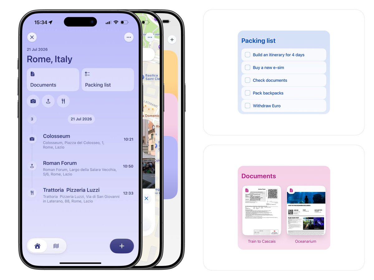 farguk_design's tweet image. I built the iOS app for planning trips 👇