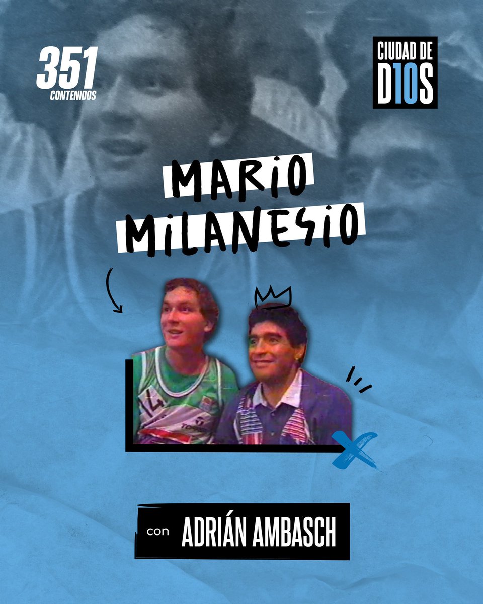 351Deportes's tweet photo. 🎥 CIUDAD DE DIOS: CAPÍTULO 3

🏀 Mario Milanesio amó a Diego Armando Maradona y tuvo el privilegio de conocerlo. Un verdadero sueño para él. ¿Cómo fueron esos encuentros? ¿Superó sus expectativas? 

▶️ Este miércoles, a partir de las 20hs, no te podes perder #CiudadDeDios. Por el canal de Youtube de 351 Deportes.

📹 https://t.co/ttbcQe4jza