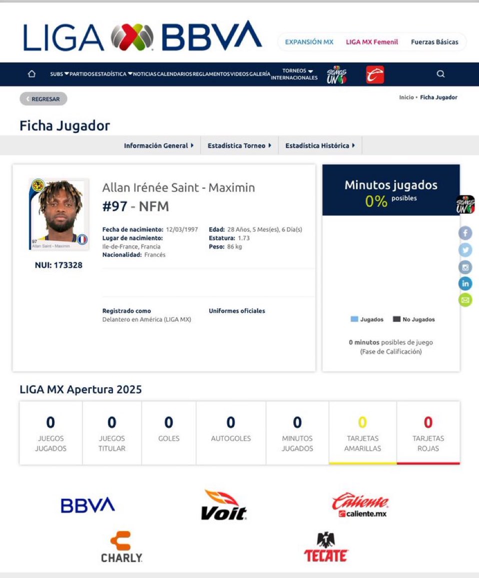 ℍ𝔸ℝ𝕋ℤ (ᑕ♥ᗩ) 💙🦅💛 (@17titulosdeliga) on Twitter photo Ya está listo el registro de <a href="/asaintmaximin/">Allan Saint-Maximin</a>.
Se viene lo mejor para el <a href="/ClubAmerica/">Club América</a>. Ya está listo el registro de <a href="/asaintmaximin/">Allan Saint-Maximin</a>.
Se viene lo mejor para el <a href="/ClubAmerica/">Club América</a>.