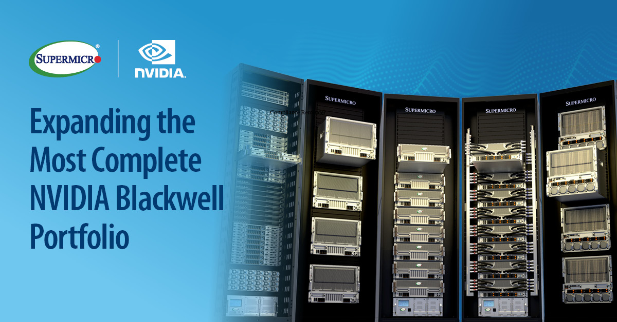Supermicro's tweet photo. Supermicro’s liquid-cooled 4U HGX B200 system, accelerated by NVIDIA Blackwell GPUs, captures up to 92% of heat for up to 40% power savings and ultra-quiet 50dB operation.