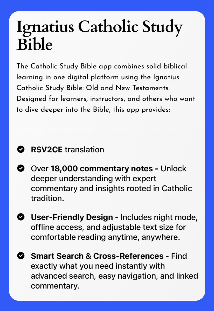 MetaChristianity (@m_christianity) on Twitter photo Resources / Resource
Catholic Study Bible
catholicstudybible.org
FULL APP Available As Well
<a href="/TruthGuardOrg/">TRUTHGUARD</a> ||| <a href="/IgnatiusPress/">Ignatius Press</a>
Catholic Study Bible Dot Org
catholicstudybible.org Resources / Resource
Catholic Study Bible
catholicstudybible.org
FULL APP Available As Well
<a href="/TruthGuardOrg/">TRUTHGUARD</a> ||| <a href="/IgnatiusPress/">Ignatius Press</a>
Catholic Study Bible Dot Org
catholicstudybible.org