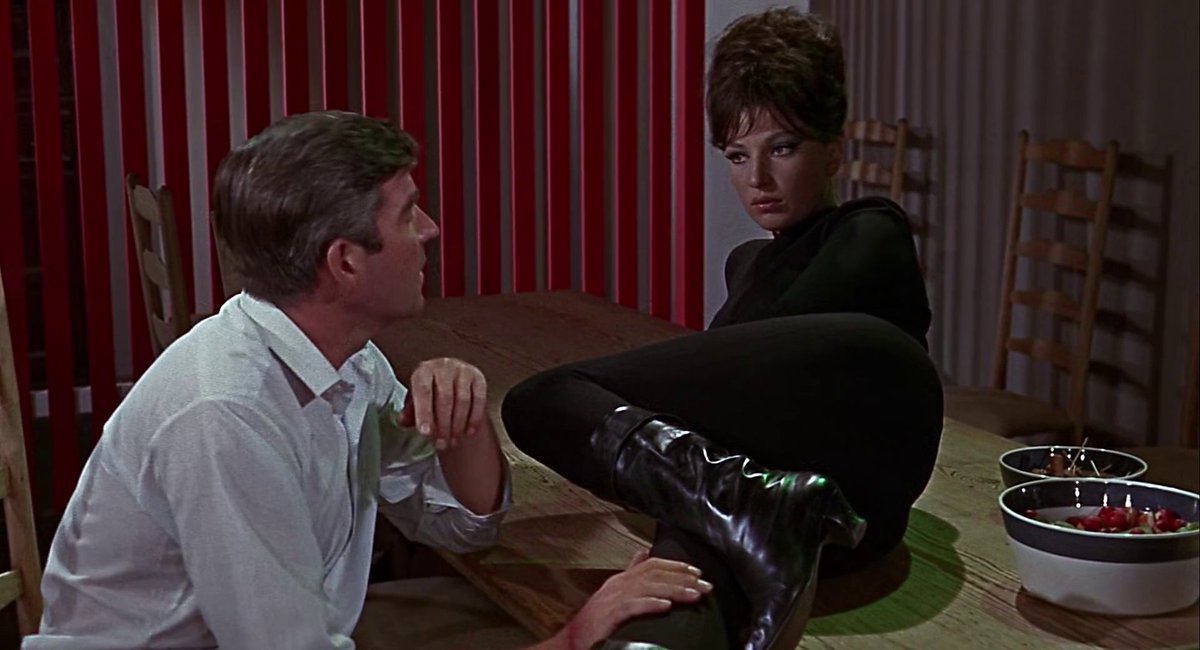 jmsaasta's tweet image. And while I'm aware that #ModestyBlaise wasn't the ONLY spy(-ish) film in the 60s to go down the spoof/lighter in tone route (e.g. Matt Helm and Harry Palmer films, Our Man Flint and In Like Flint), here even the comedic elements don't work. 📽️🎞️