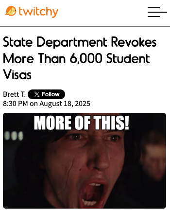 State Department Revokes More Than 6,000 Student Visas 
twitchy.com/brettt/2025/08…