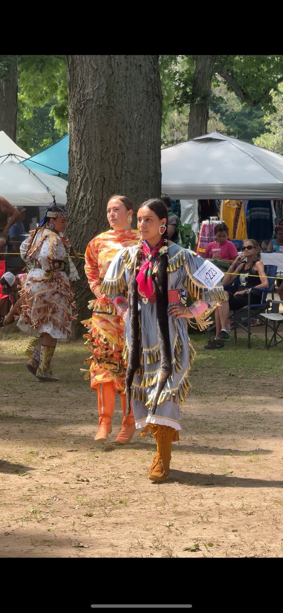 When I started putting my regalia together I knew I wanted to dance for the first time at my home community powwow. 

Did that this weekend, and was surprised by my uncle’s drum group being there too. ❤️