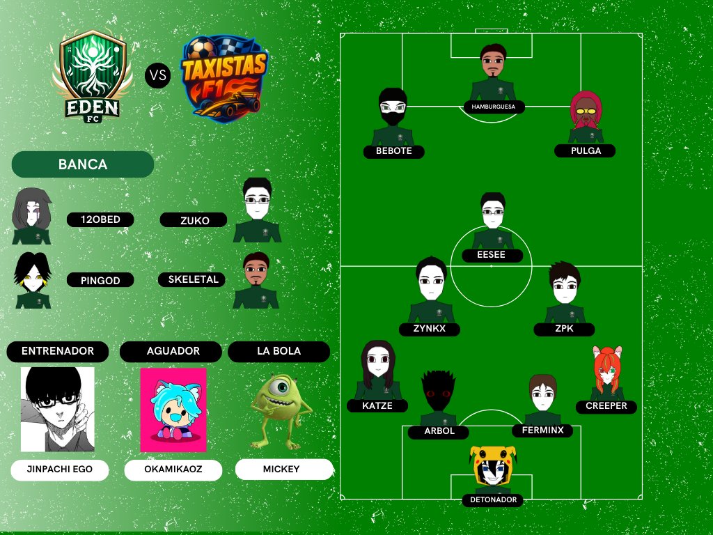 🚨 Mañana arrancamos la Liga 🚨
⚽ Eden FC 🆚 <a href="/LatinDriverFC/">Latin Driver FC</a> 
🕕 18:00 hrs (Centro de México)

Los del Eden estamos listos para la primera jornada.
👀 A ver si los Taxistas no se quedan sin gasolina antes del final.