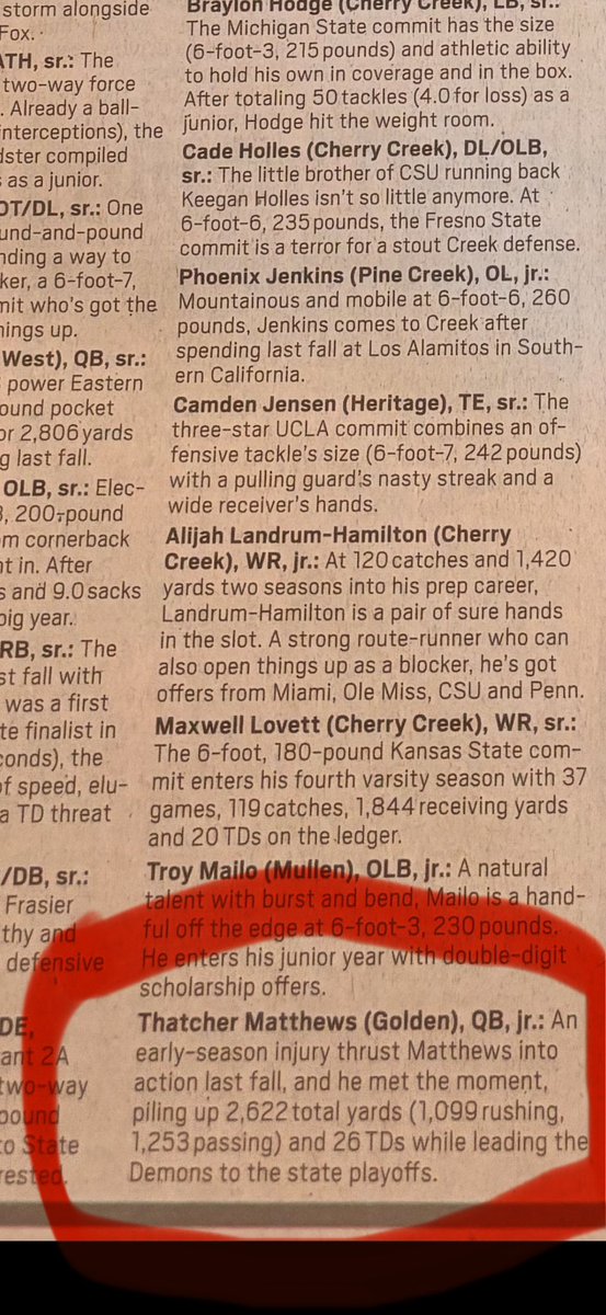 Thank you to <a href="/MattDSchubert/">Matt Schubert</a> and the <a href="/denverpost/">The Denver Post</a> for the recognition and write up on their top 50 impact players list. I can’t wait for this season!