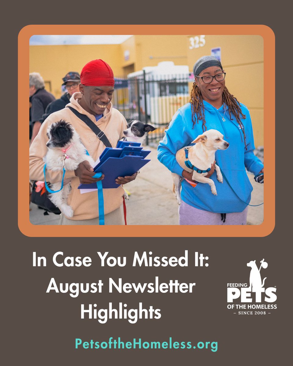 ICYMI: Our August Newsletter is Live!
From emergency vet care &amp; impact stats to stories of resilience &amp; heartfelt gratitude, this month’s update is filled with the difference your support makes.
#humananimalbond
petsofthehomeless.org/feeding-pets-o…