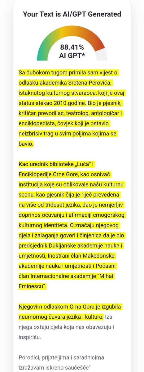 Otišao je Sreten Perović, beskompromisni borac za crnogorske ideale, čovjek čiste savjesti i oštroga uma. 

Ministarka kulture povodom te vijesti u potrazi za inteligencijom ⬇️