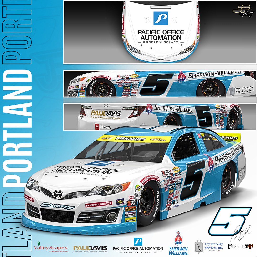 We’re bringing the heat in Portland! 🔥🏔️ 

Absolutely pumped to be running our white &amp; blue colors one last time this season, right here at my home track! Our No. 5 Pacific Office Automation Toyota is ready to turn heads and make its presence known once again with this fresh