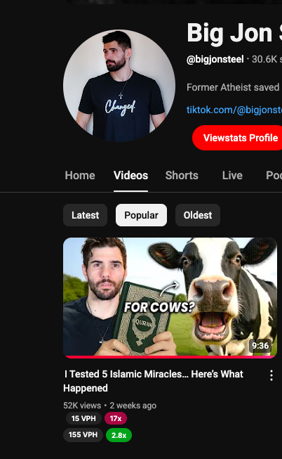 One month in, and we have already made him his most popular video. This is your sign to get started on YouTube.