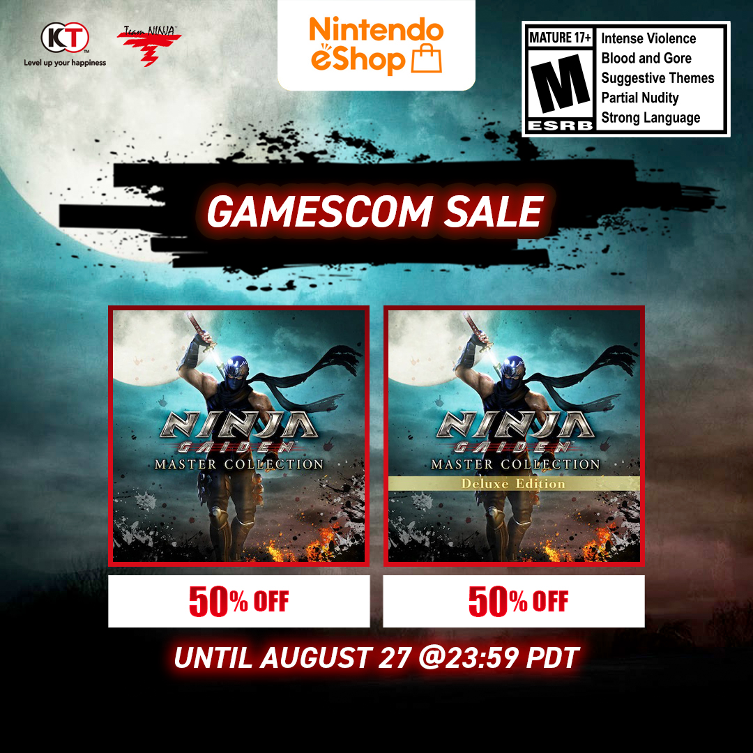 NINJA GAIDEN: Master Collection is 50% off on Nintendo Switch! Sharpen your skills before NINJA GAIDEN 4 launches.

⏳ Sale ends Aug 27th. 🎮 

NGMC ➤ tinyurl.com/4dha6btx 
#NINJAGAIDEN #NintendoSwitch #YearoftheNinja