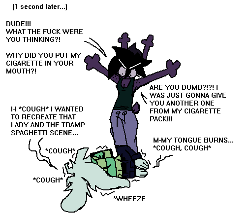 romantic cigarette kiss