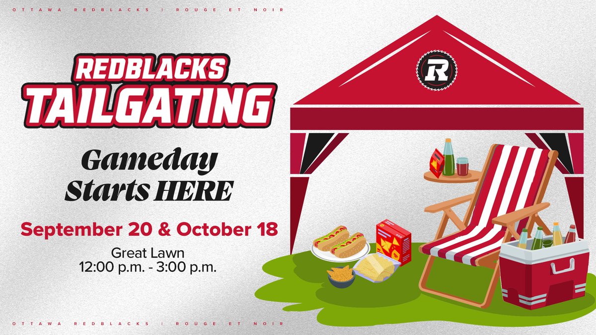 We are excited to welcome you to our official 2025 REDBLACKS Tailgate! The party kicks off during our upcoming Saturday home games on September 20 and October 18! Tailgating will take place from 12:00 PM until kick-off at 3:00 PM on the Great Lawn with food, drinks, music, games,